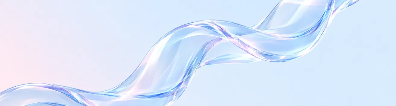 glass wave on gradient background