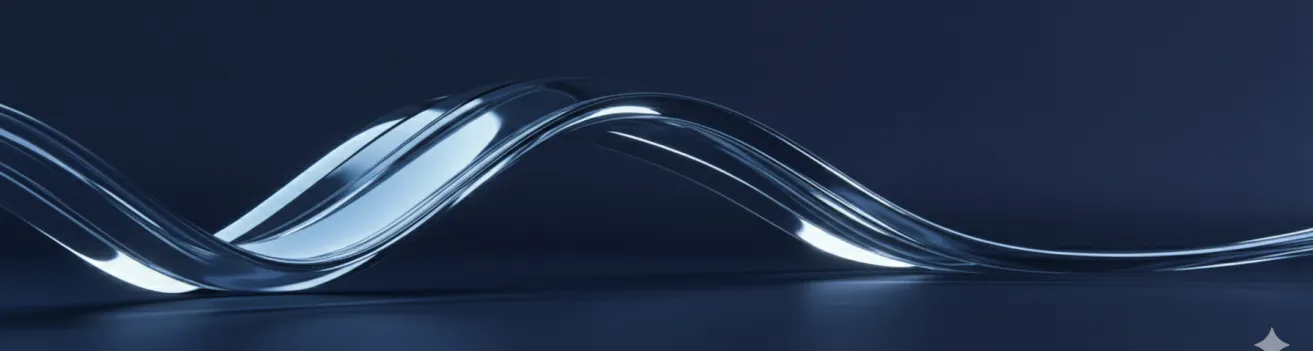 glass wave on navy blue background