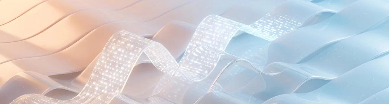 glass wave on gradient background