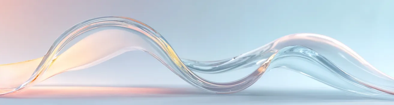 glass wave on gradient background