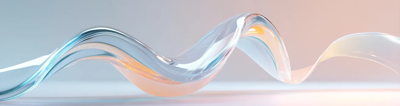 glass wave on gradient background