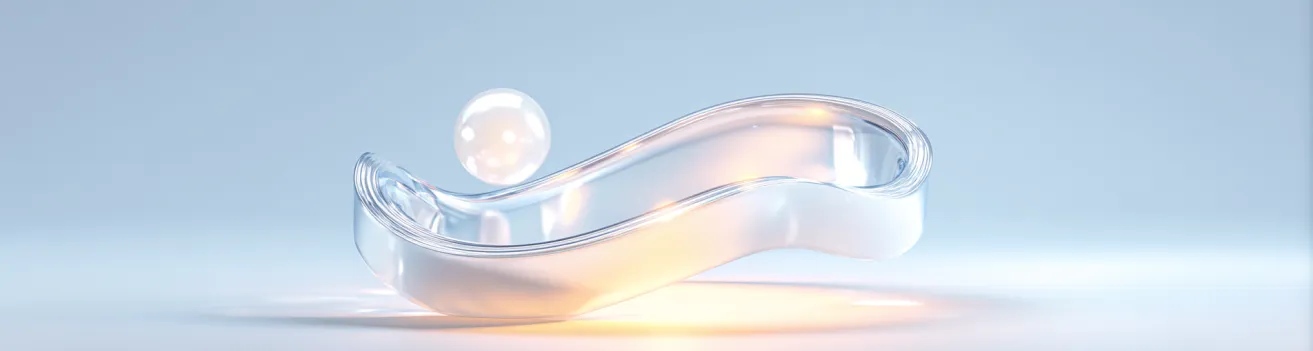 glass wave on gradient background