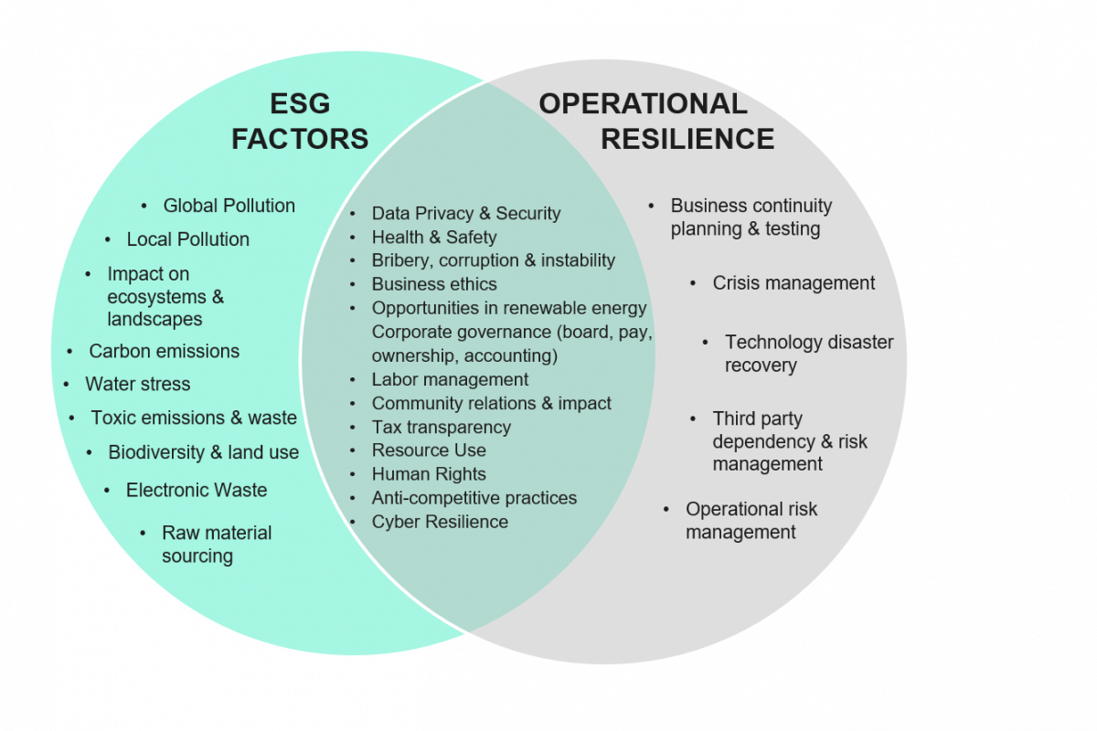 Overlap of ESG Factors and Operational Resilience Characteristics