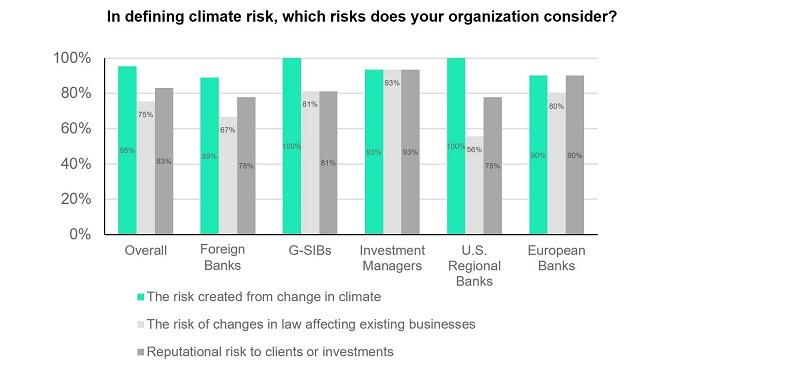 Graph showing climate risks organizations consider 