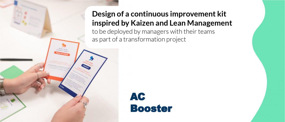 Slide 3 - Design for AC Booster, overview of a continuous improvement kit inspired by Kaizen and Lean Management