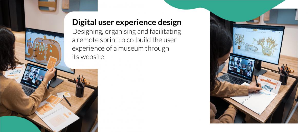 Slide 8 - Overview of a computer screen illustrating a digital user experience design