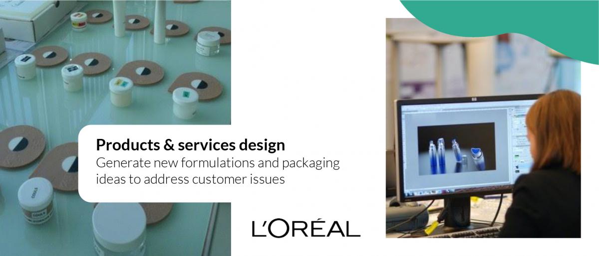 Slide 13 - Overview of a computer screen illustrating product and service designs