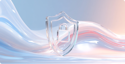 glass icon security wave in the background