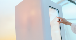 person touching screen 