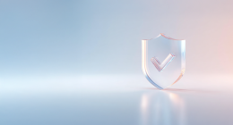 Glass-like shield with a tick inside