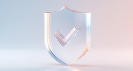 Glass-like shield with a tick inside