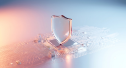 Glass-Shield over blueish-pinkish background