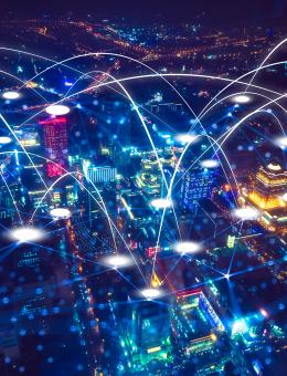 Displaying the digital connectivity within the business community.