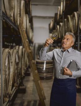 Man with glass of wine 