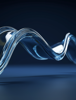 glass wave on navy blue background