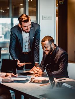 People collaborating in a meeting 