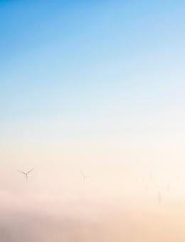Wind turbines in the sky