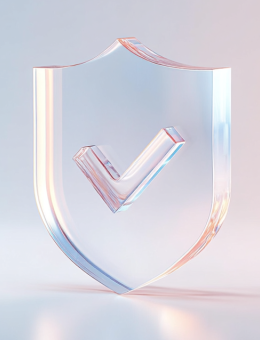 Bouclier avec une coche sur fond transparent