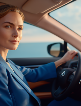 Femme dans une voiture